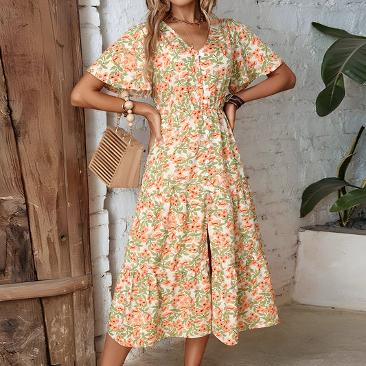 Floral Whispers Midi Dress