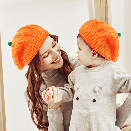 Harvest Moon Cozy Knit Hats for Two