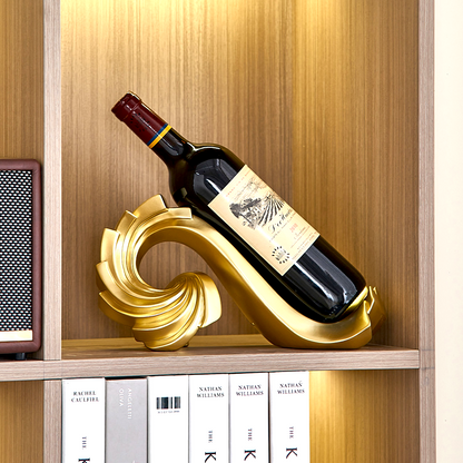 GoldenWave Elegance - Wine Bottle Holder