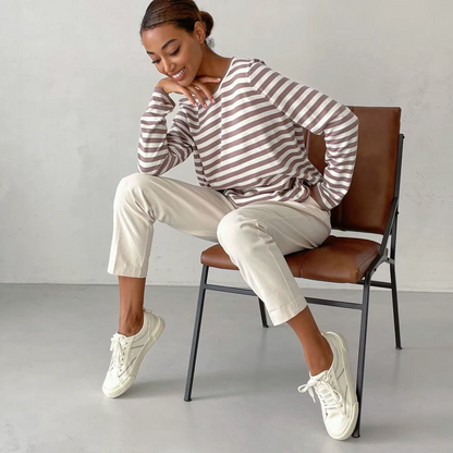 Sophia Striped Long-Sleeve Top