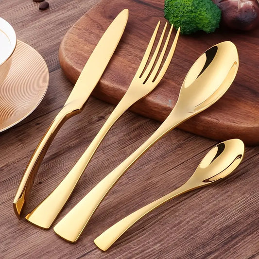 GoldenAura Flatware Set