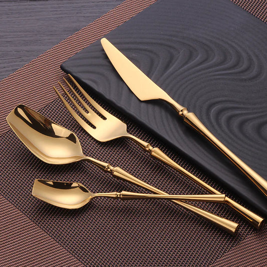 Auriel Gold Cutlery Set (4 piece)